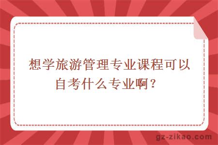 想學(xué)旅游管理專(zhuān)業(yè)課程可以自考什么專(zhuān)業(yè)??？