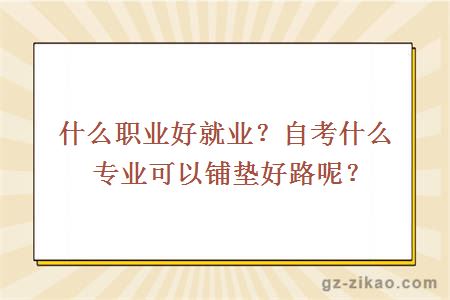 什么職業(yè)好就業(yè)？自考什么專(zhuān)業(yè)可以鋪墊好路呢？