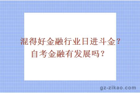 混得好金融行業(yè)日進(jìn)斗金？自考金融有發(fā)展嗎？