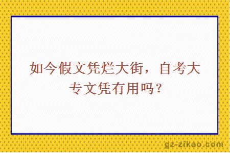 如今假文憑爛大街，自考大專(zhuān)文憑有用嗎？