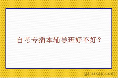 自考專(zhuān)插本輔導班好不好？