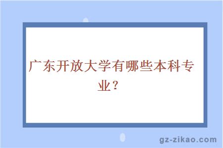 廣東開(kāi)放大學(xué)有哪些本科專(zhuān)業(yè)？