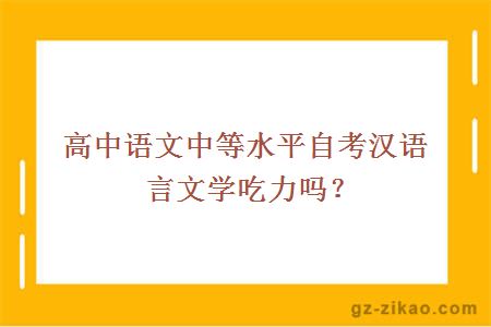 高中語(yǔ)文中等水平自考漢語(yǔ)言文學(xué)吃力嗎？