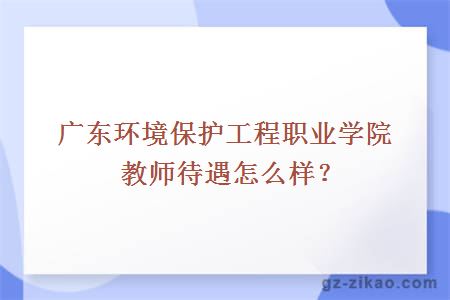 廣東環(huán)境保護工程職業(yè)學(xué)院教師待遇怎么樣？