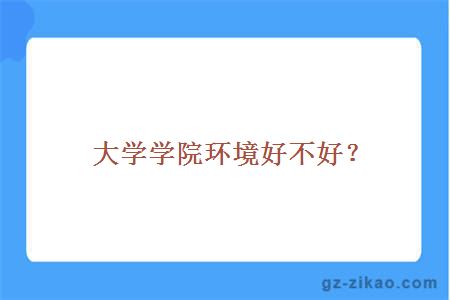 大學(xué)學(xué)院環(huán)境好不好？