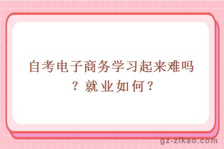 自考電子商務(wù)學(xué)習起來(lái)難嗎？就業(yè)如何？
