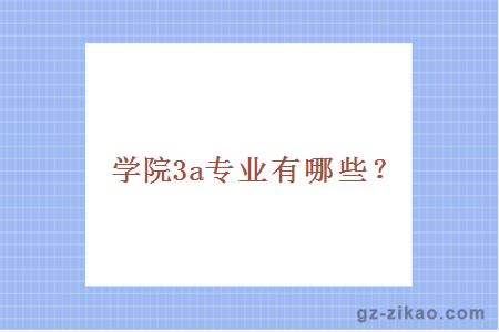學(xué)院3a專(zhuān)業(yè)有哪些