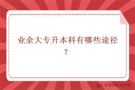 業(yè)余大專(zhuān)升本科有哪些途徑？