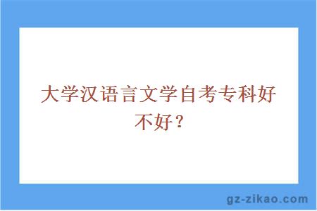 大學(xué)漢語(yǔ)言文學(xué)自考專(zhuān)科好不好？