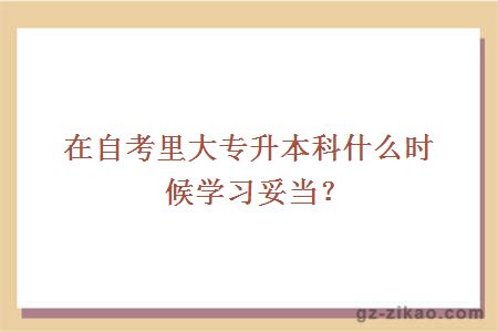 在自考里大專(zhuān)升本科什么時(shí)候學(xué)習妥當？