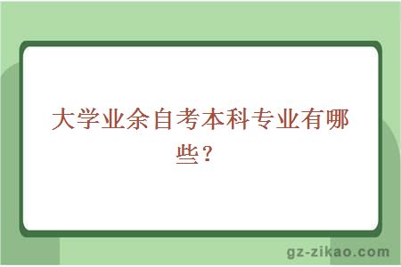 大學(xué)業(yè)余自考本科專(zhuān)業(yè)有哪些？