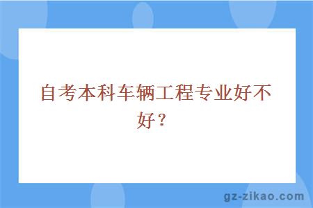 自考本科車(chē)輛工程專(zhuān)業(yè)好不好？
