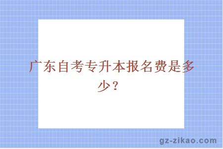 廣東自考專(zhuān)升本報名費是多少