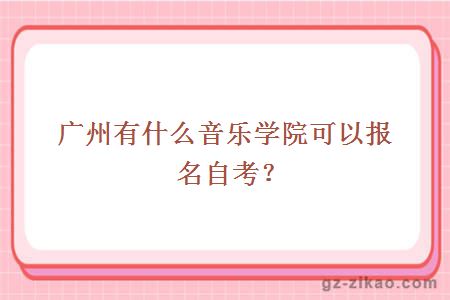 廣州有什么音樂(lè )學(xué)院可以報名自考