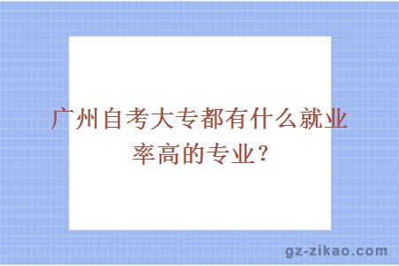 廣州自考大專(zhuān)都有什么就業(yè)率高的專(zhuān)業(yè)