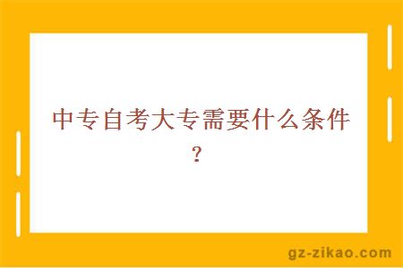 中專(zhuān)自考大專(zhuān)需要什么條件？