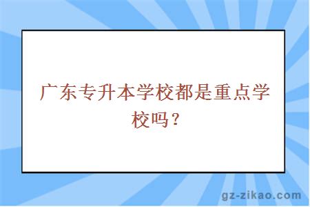 廣東專(zhuān)升本學(xué)校都是重點(diǎn)學(xué)校嗎