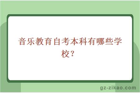 音樂(lè )教育自考本科有哪些學(xué)校？