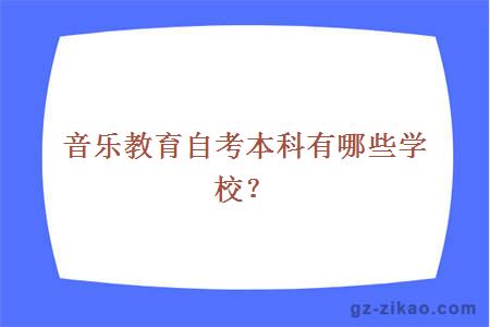 音樂(lè )教育自考本科有哪些學(xué)校