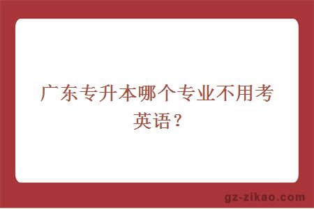 廣東專(zhuān)升本哪個(gè)專(zhuān)業(yè)不用考英語(yǔ)