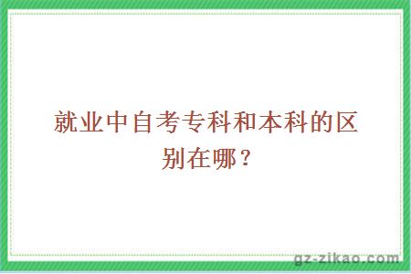 就業(yè)中自考專(zhuān)科和本科的區別在哪？