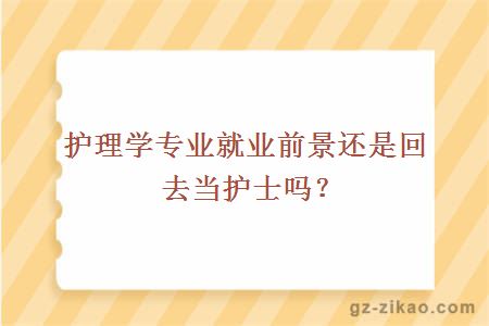 護理學(xué)專(zhuān)業(yè)就業(yè)前景還是回去當護士嗎？