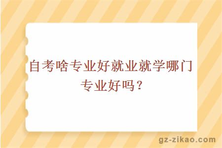 自考啥專(zhuān)業(yè)好就業(yè)就學(xué)哪門(mén)專(zhuān)業(yè)好嗎？