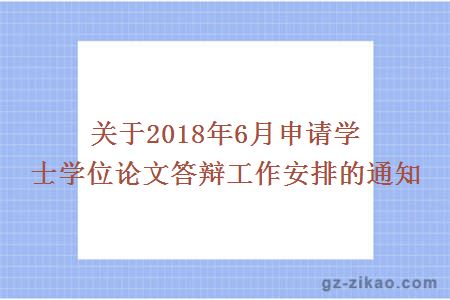 關(guān)于2018年6月申請學(xué)士學(xué)位論文答辯工作安排的通知