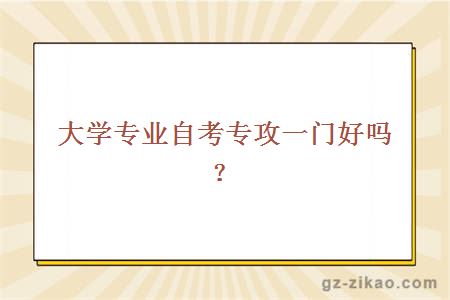 大學(xué)專(zhuān)業(yè)自考專(zhuān)攻一門(mén)好嗎？