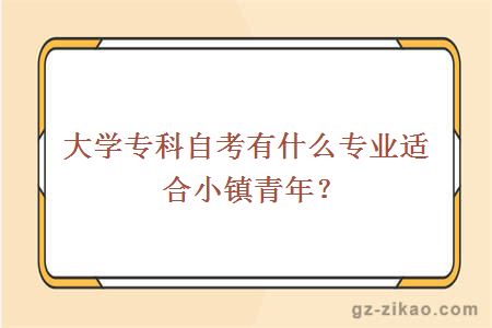 大學(xué)專(zhuān)科自考有什么專(zhuān)業(yè)適合小鎮青年？
