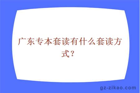 廣東專(zhuān)本套讀有什么套讀方式？