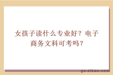 女孩子讀什么專(zhuān)業(yè)好？電子商務(wù)文科可考嗎？
