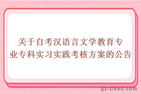 關(guān)于自考漢語(yǔ)言文學(xué)教育專(zhuān)業(yè)專(zhuān)科實(shí)習實(shí)踐考核方案的公告