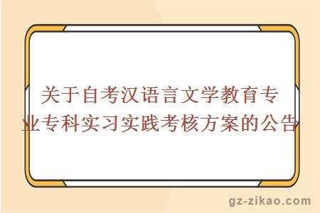 關(guān)于自考漢語(yǔ)言文學(xué)教育專(zhuān)業(yè)專(zhuān)科實(shí)習實(shí)踐考核方案的公告