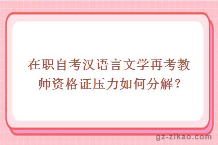 在職自考漢語(yǔ)言文學(xué)再考教師資格證壓力如何分解？