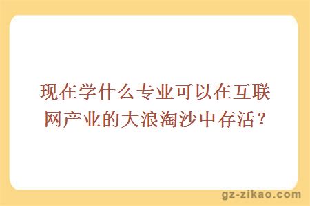 現在學(xué)什么專(zhuān)業(yè)可以在互聯(lián)網(wǎng)產(chǎn)業(yè)的大浪淘沙中存活？