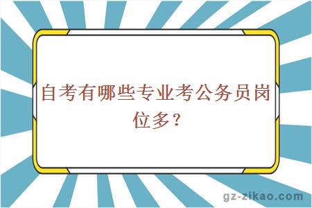 自考有哪些專(zhuān)業(yè)考公務(wù)員崗位多？