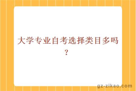 大學(xué)專(zhuān)業(yè)自考選擇類(lèi)目多嗎？