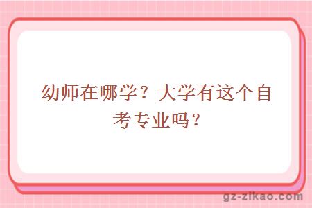 幼師在哪學(xué)？大學(xué)有這個(gè)自考專(zhuān)業(yè)嗎？