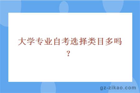 大學(xué)專(zhuān)業(yè)自考選擇類(lèi)目多嗎？