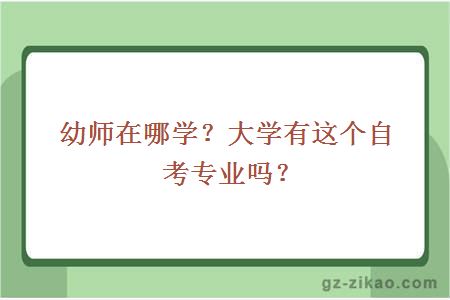 幼師在哪學(xué)？大學(xué)有這個(gè)自考專(zhuān)業(yè)嗎？