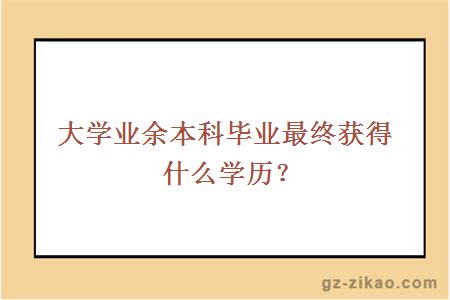 大學(xué)業(yè)余本科畢業(yè)最終獲得什么學(xué)歷？