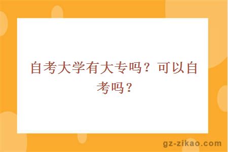 大學(xué)有大專(zhuān)嗎？可以自考嗎？