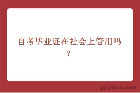 自考畢業(yè)證在社會(huì )上管用嗎？