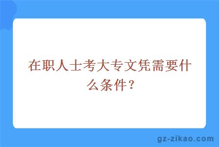 在職人士考大專(zhuān)文憑需要什么條件