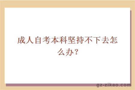 成人自考本科堅持不下去怎么辦？