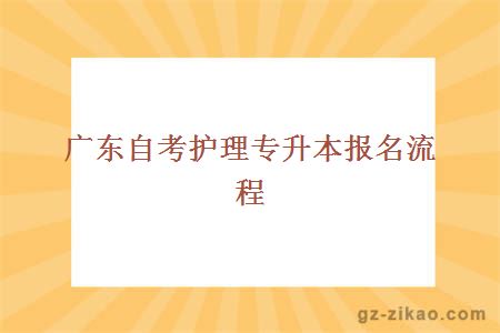 廣東自考護理專(zhuān)升本報名流程