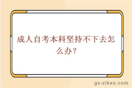 成人自考本科堅持不下去怎么辦