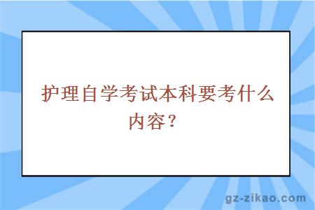 護理自學(xué)考試本科要考什么內容