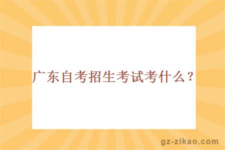 廣東自考招生考試考什么？